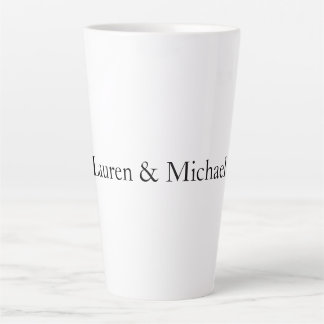 Tasse Latte Noms blancs noirs minimalistes mariages