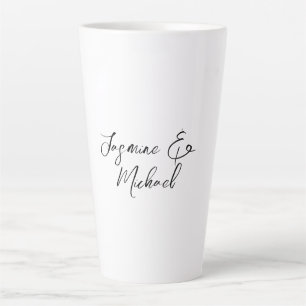 Tasse Latte Noms de calligraphie chic adorables mariages