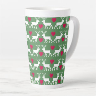 Tasse Latte Nordic Reindeer & Hearts Motif