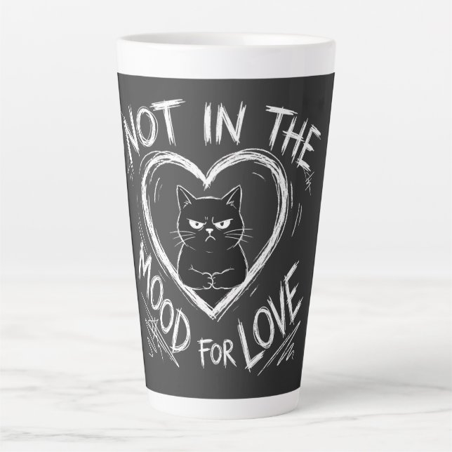 Tasse Latte Not In The Mood For Love Grumpy Cat Sarcastic (Devant)