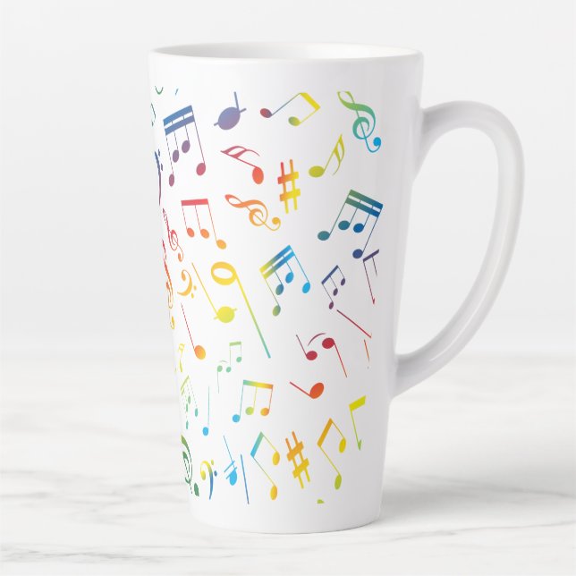 Tasse Latte Notes de Musique 4 (Droite)