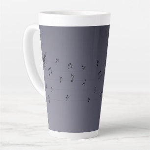 Tasse Latte Notes musicales Ombre foncé
