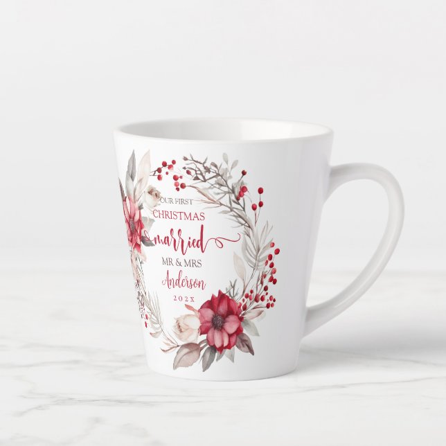 Tasse Latte Notre premier mariage de Noël (Droite)