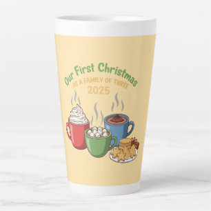 Tasse Latte "Notre Premier Noël En Tant Que Famille De Trois 2