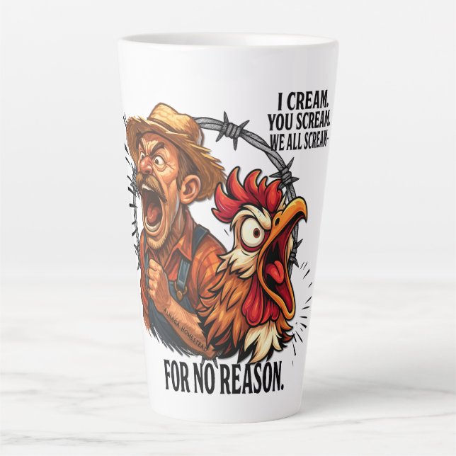 Tasse Latte Nous crions tous sans raison -  (Devant)