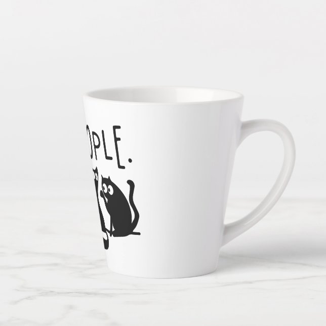Tasse Latte Nouveaux gens drôle Meowny Chats Noirs (Droite)