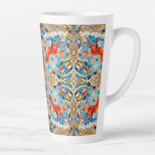 Tasse Latte Nouvel An 2026 Motif de Noël du Cheval Rouge Fiery
