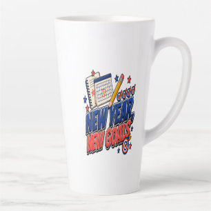 Tasse Latte Nouvelle Année, Nouveaux Objectifs