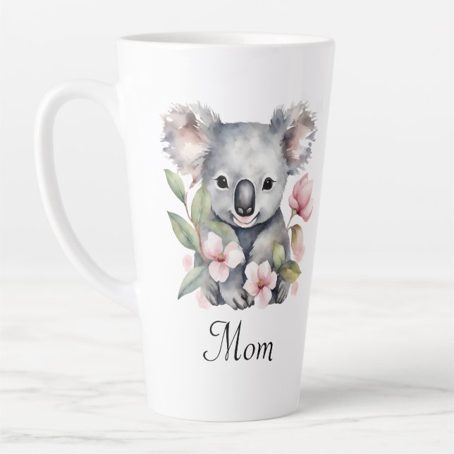Tasse Latte Nouvelle maman Koala Oear Floral (Gauche)