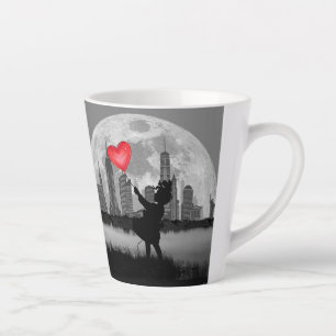 Tasse Latte NOUVELLE-YORK Fille de la pleine lune avec ballon