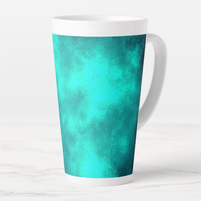 Tasse Latte Nuage de tempête d'émeraude (Angle droit)