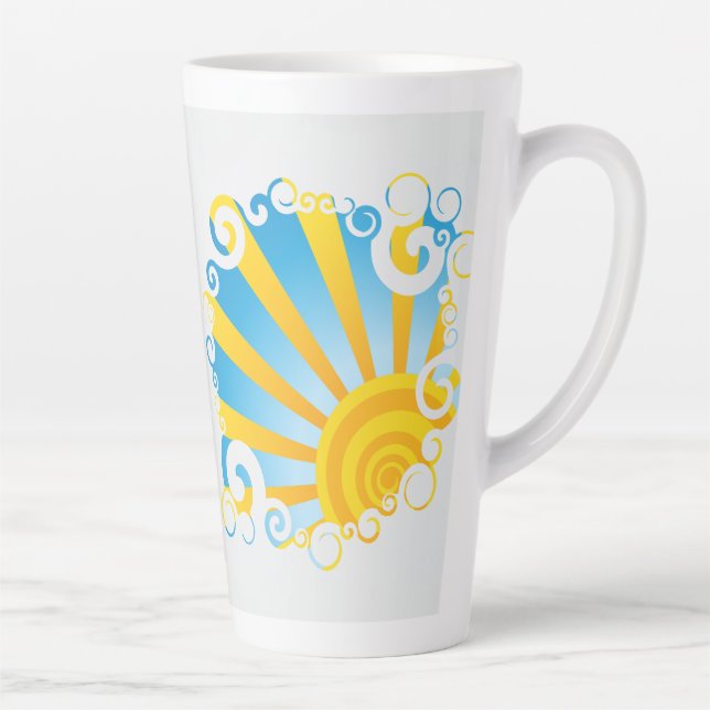 Tasse Latte Nuages Tourbillonnants Sur Éclat de Soleil (Droite)