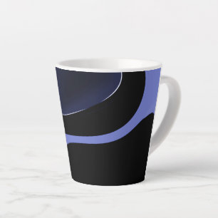 Tasse Latte Nuit de la Comète : Bleu Abstrait, Violet & Noir
