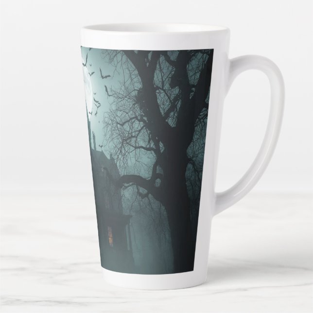 Tasse Latte Nuit éffrayante avec Jack-o'Lanterns (Droite)