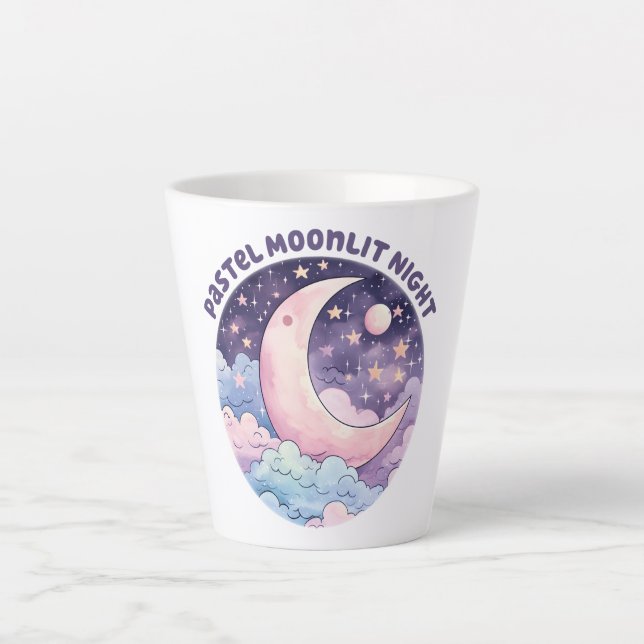 Tasse Latte Nuit Pastel Moonlit - Dreamcent Crescent Moon (Devant)