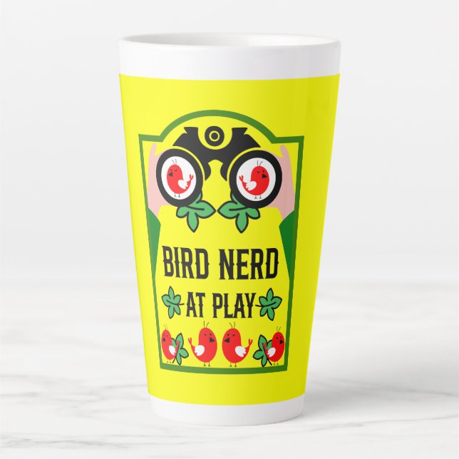 Tasse Latte Observateur d'oiseaux original unique (Devant)