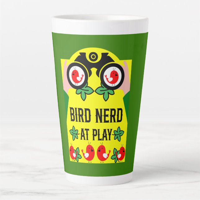 Tasse Latte Observateur d'oiseaux original unique (Devant)