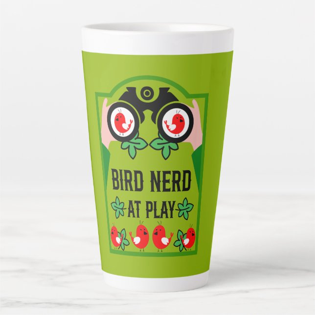 Tasse Latte Observateur d'oiseaux original unique (Devant)