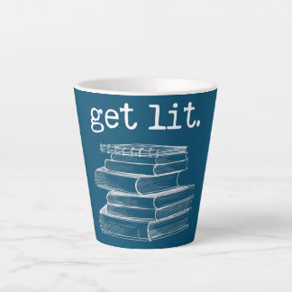 Tasse Latte Obtenez Lit avec des livres Drôle Mème Livre Lover