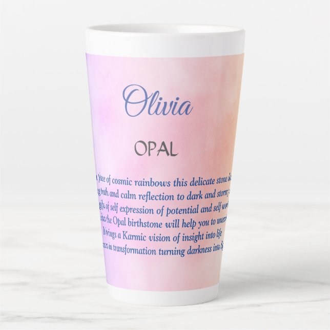 Tasse Latte Octobre Birthstone Opal conception (Devant)