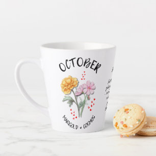 Tasse Latte OCTOBRE Mois de naissance Fleur Chrétien personnal