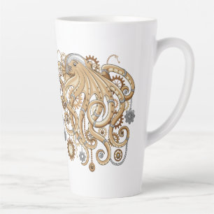 Tasse Latte Octopus Steampunk Surreal Retro Style Machine
