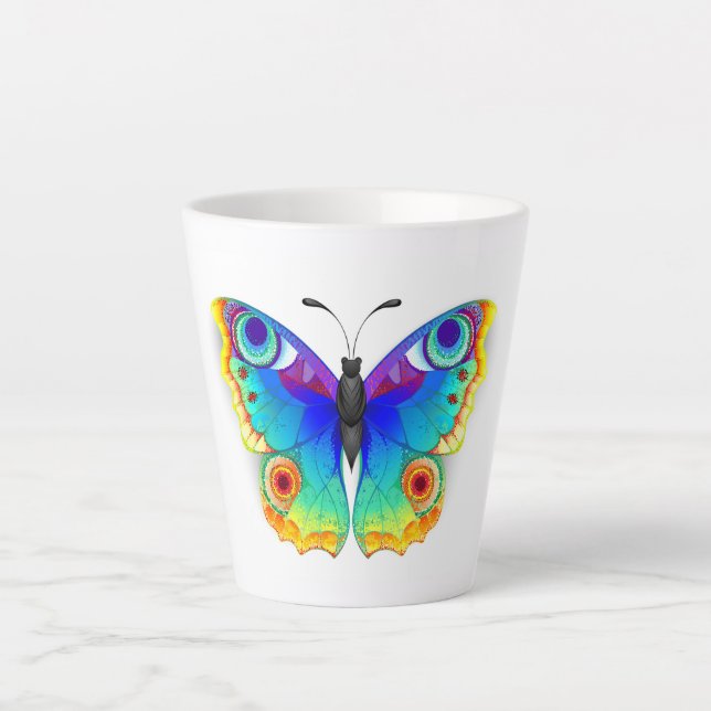 Tasse Latte Oeil de paon arc-en-ciel (Devant)