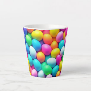 Tasse Latte Oeuf de Pâques aux couleurs vives/Printemps