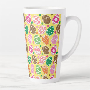 Tasse Latte OEufs de Pâques colorés Motif Jaune Arrière - p