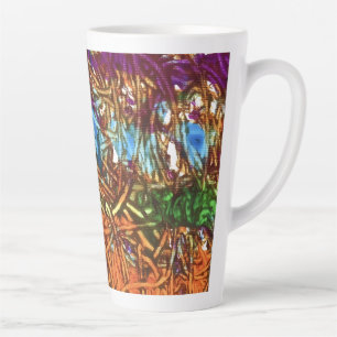 Tasse Latte Œuvres d'art en marbre orange, vert, bleu, violet