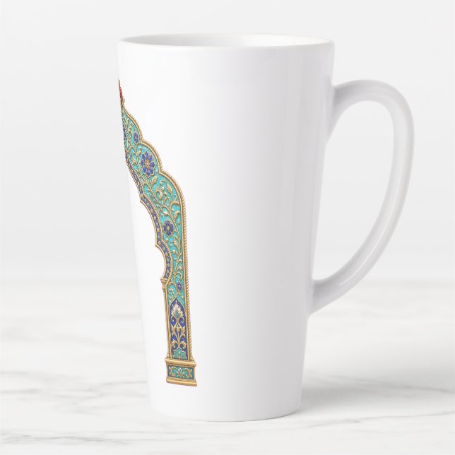 Tasse Latte Oiseau Bijou Turquoise | Inspiré de la Perse  (Droite)
