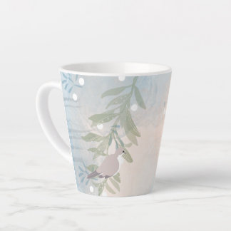 Tasse Latte Oiseau botanique Nature florale