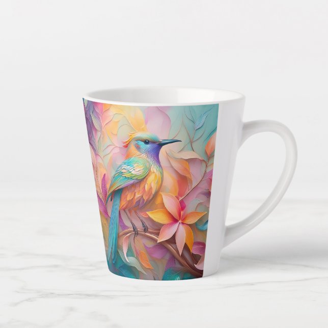 Tasse Latte Oiseau Chanson Violet Gorge Fantastique (Droite)