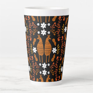 Tasse Latte Oiseau d'art populaire germanique traditionnel
