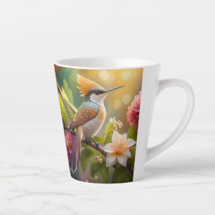 Tasse Latte Oiseau Fantastique à Crête Dorée