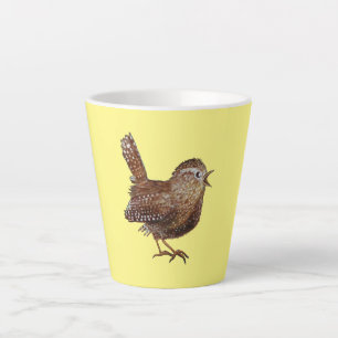 Tasse Latte Oiseau Wren (Troglodytes Troglodytes)