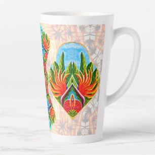 Tasse Latte Oiseaux hawaïens du paradis