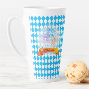 Tasse Latte OKTOBERFEST festival de bière drapeau bleu bavaroi