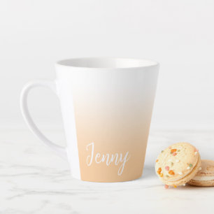 Tasse Latte Ombre pêche clair personnalisé