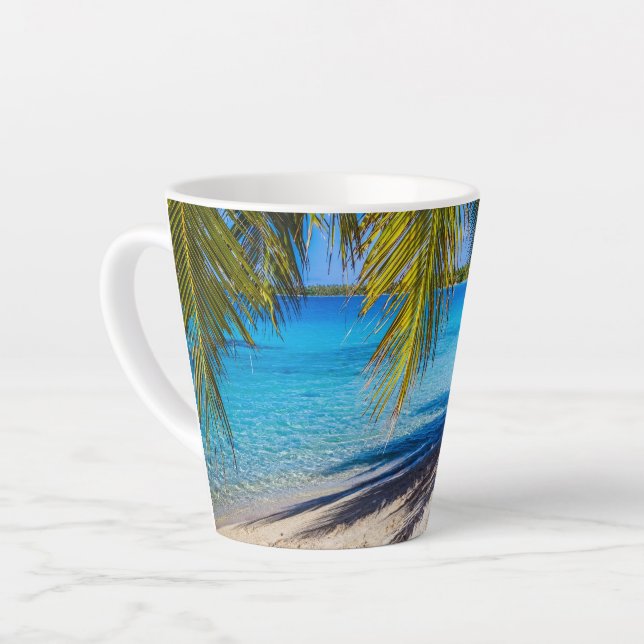 Tasse Latte Ombres sur la plage (Angle gauche)