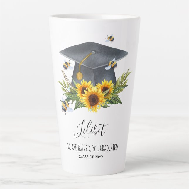 Tasse Latte On Est TOMBÉS ! DIPLÔME Cadeau Abeilles personnali (Devant)