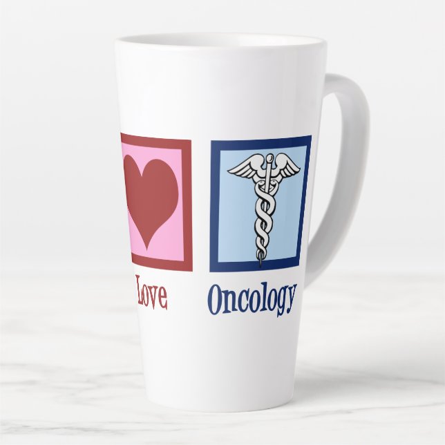 Tasse Latte Oncologue Bureau d'oncologie Peace Love (Angle droit)