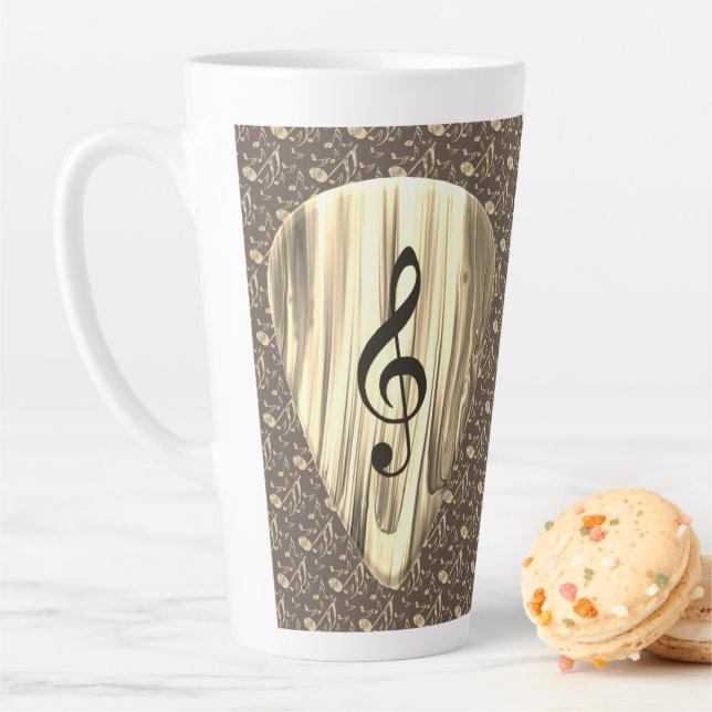 Tasse Latte Onglet de guitare de notes musicales personnalisée (En situation)
