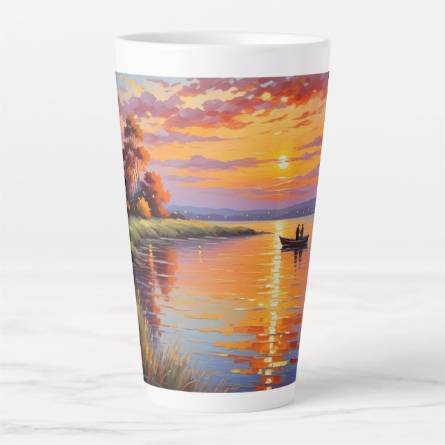 Tasse Latte Opale vibrante : Luminosité artistique (Devant)