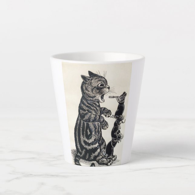 Tasse Latte Open Wide by Louis Wain (Devant)