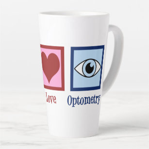 Tasse Latte Optométriste Peace Love Optométrie Blue Eye Doctor