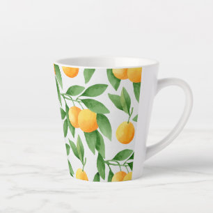 Tasse Latte Oranges ou mandarines motif