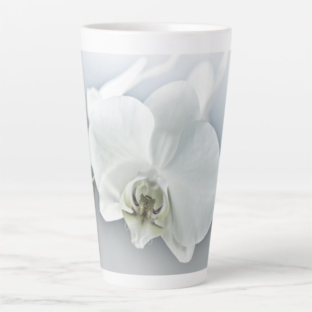 Tasse Latte Orchidée blanche Phalaenopsis (Devant)