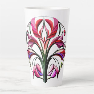 Tasse Latte Orchidée métallique : une extravagance rose et jau