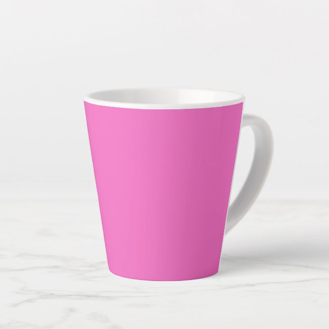 Tasse Latte Orchidée uni couleur solide rose vif (Angle droit)